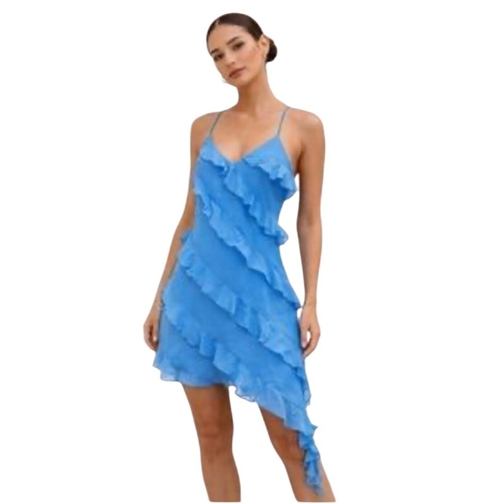 Abercrombie & Fitch Ruffle Angel Fairy Asymmetrical Dress Size L NWT‎ Coquette